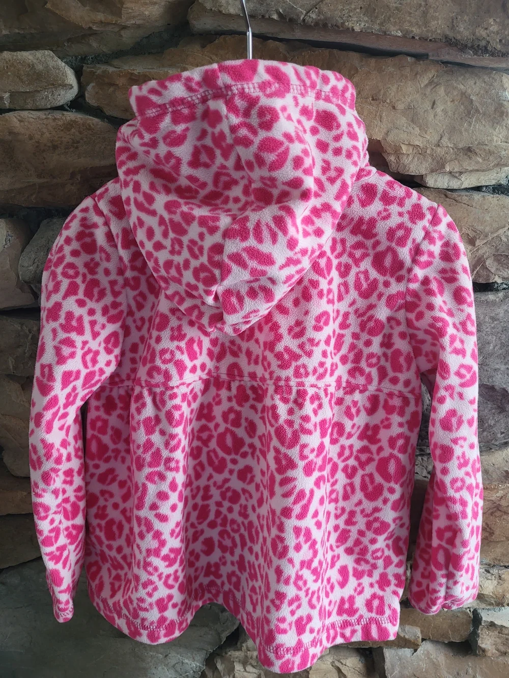 Carter's Hot Pink Leopard Print Hooded Fleece Jacket